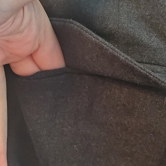 THEORY Charcoal Wool-Blend Mid-Rise Wide-Leg Tailored Dress Pants Size 4 - Picture 10 of 15